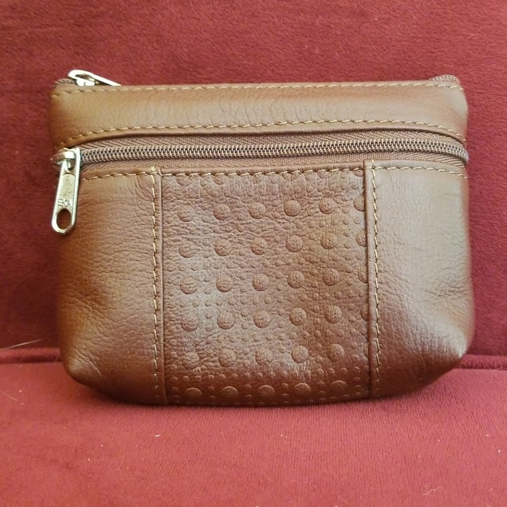 Brown Genuine Leather coin purse.